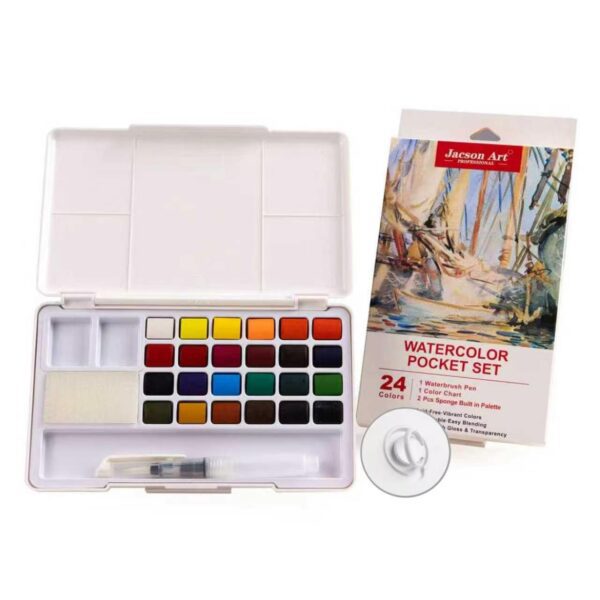 Solid Watercolor - 24-Color with Finger Ring