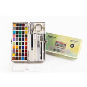 Solid Watercolor Set - 68 Pieces - Tinplate Box Packaging