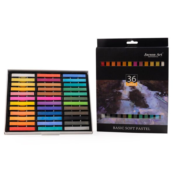 Academy Grade 6.7 CM Pastel Stick Series - 36 Colors - Hung Card-Style - Plastic Case Packaging