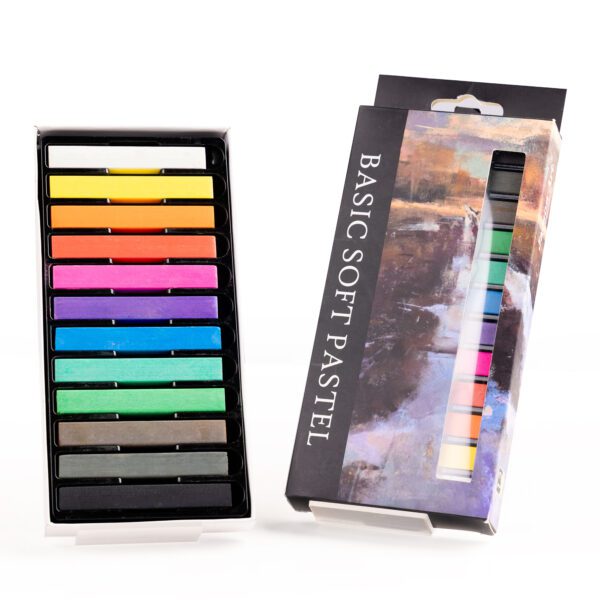 สีพาสเทลแท่ง Academy เกรด 6.7 ซม. - 12 สี - แผงกระดาษการ์ด