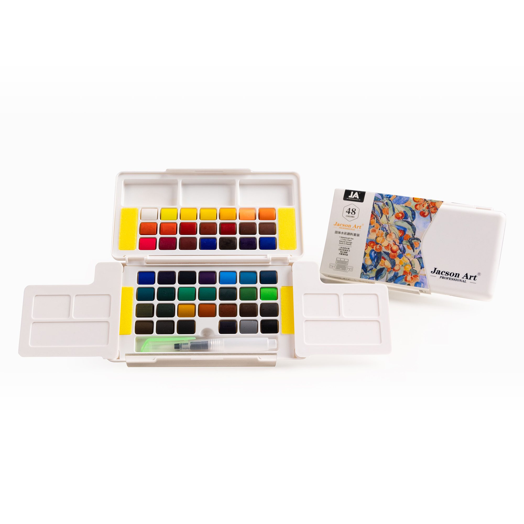 Folding Palette Solid Watercolor Set – 48 Colors (with Paper Sleeve ...