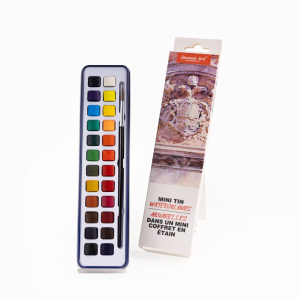 Solid Watercolor Set - 24 Colors - Tinplate Box