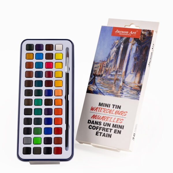 Solid Watercolor Set - 48 Colors - Tin Box - Basic Color Version