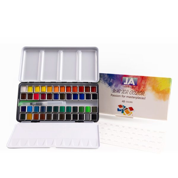 Solid Watercolor Set - 48 Colors - Tin Box Packaging