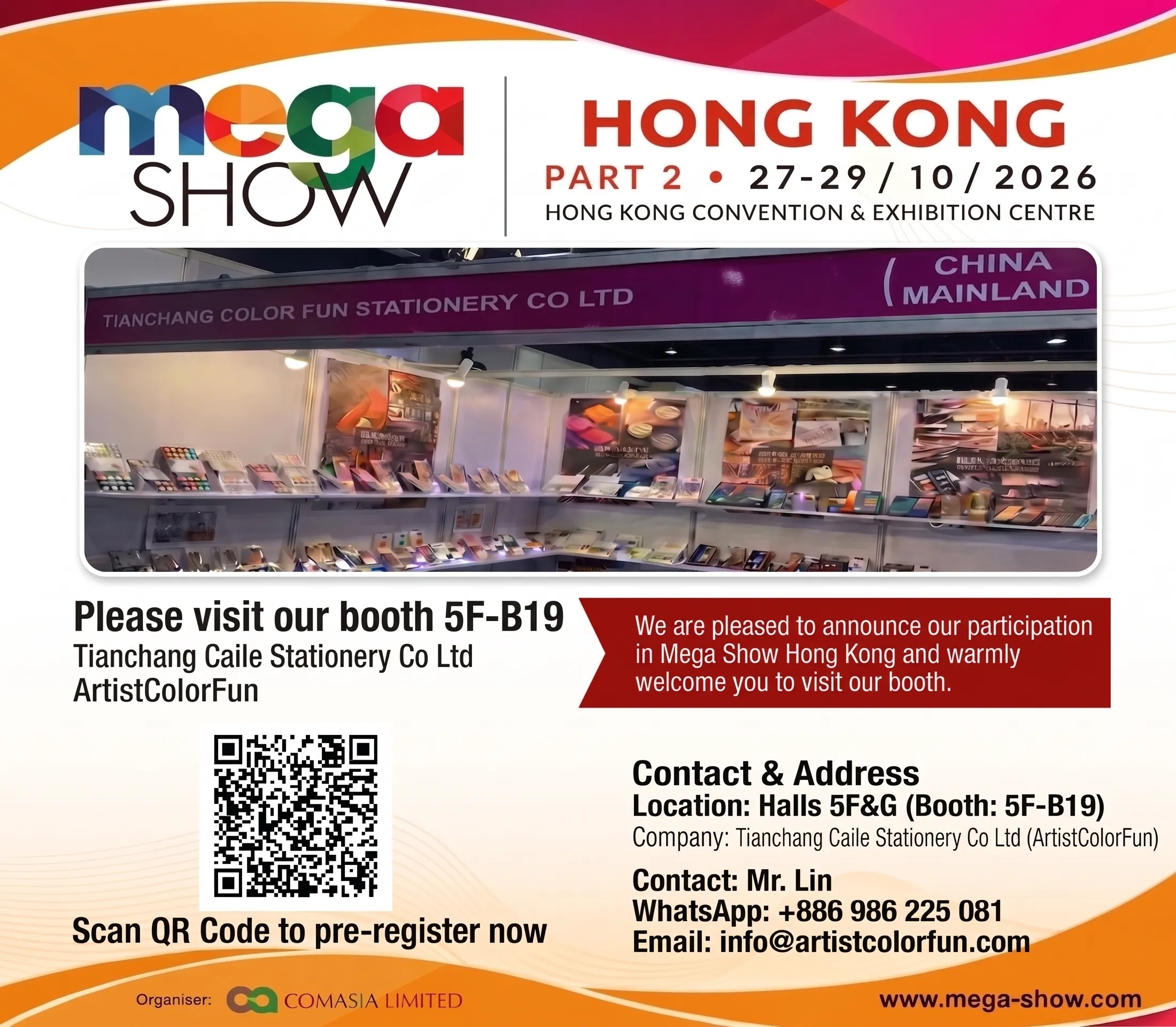 Artist ColorFun at 2026 Hong Kong Mega Show - Custom Art Supplies Manufacturer Booth 5F-B19